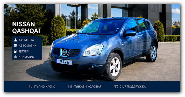 Nisan Qashqai под наем във Варна